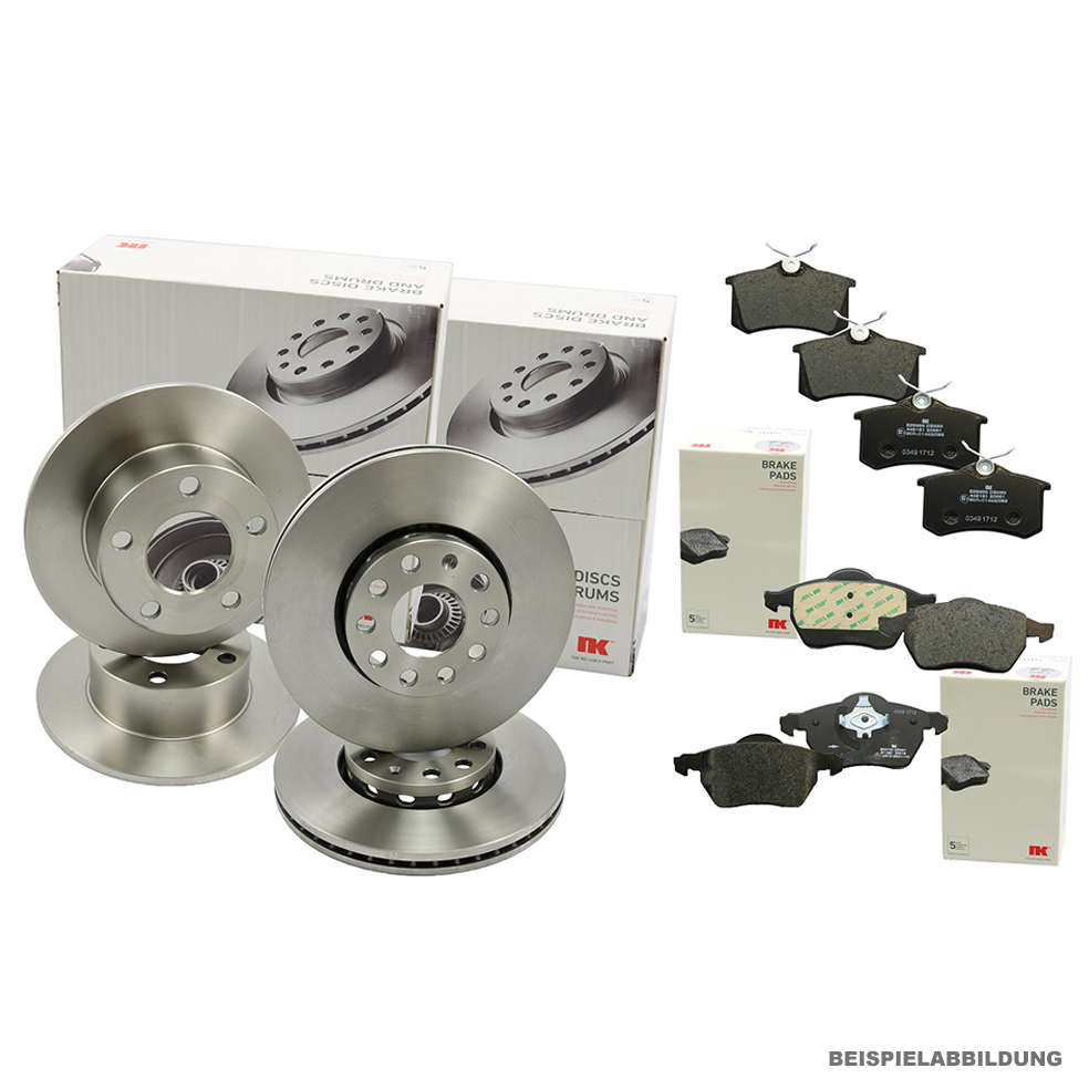 NK Bremsscheiben + Beläge vorne + hinten Für Nissan Qashqai