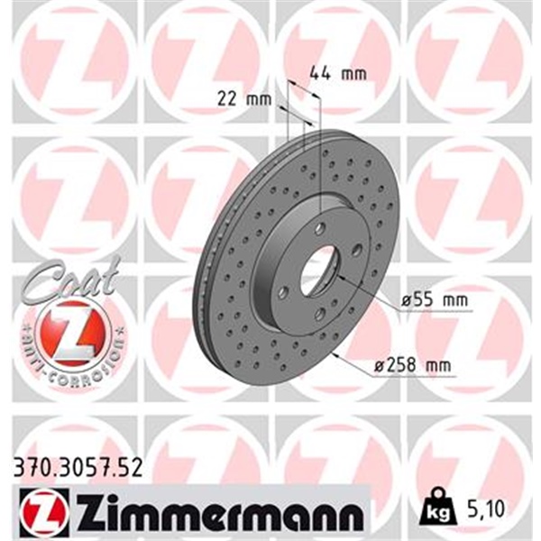 Zimmermann Sport Bremsscheiben + Beläge für MAZDA 2 (Dl Dj) vorne