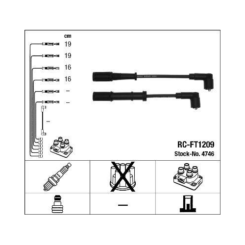 Ngk 4746 Zündleitungssatz für Alfa Romeo Fiat Ford Lancia Ferrari Maserati
