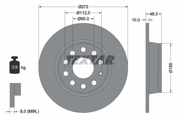 Textar Bremsscheiben + Beläge hinten 272mm für Audi A3 TT VW Golf 7
