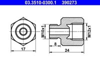 Ate 03.3510-0300.1 Adapter Bremsleitung für Buessing Hanomag Henschel Steyr