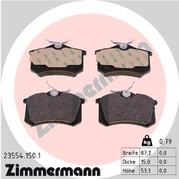 Zimmermann Bremsscheiben Beläge vorne hinten für AUDI A4 8E B6 B7 SEAT Exeo 3R