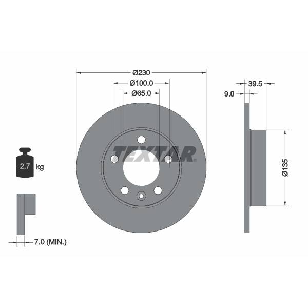 Textar Bremsenset hinten Bremsscheiben Bremsbeläge für VW Golf Iv