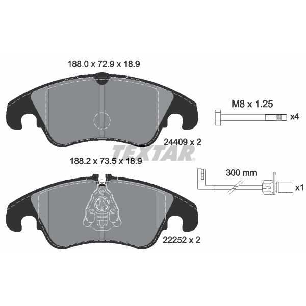 Textar Bremsscheiben Und Beläge vorne für AUDI A6 A7 4G C7 + Q5 8R