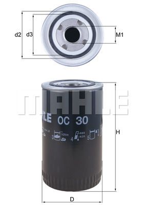 MAHLE/KNECHT Ölwechselfilter OC 30  