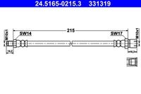 Ate 24.5165-0215.3 Bremsschlauch Hinterachse für Vag
