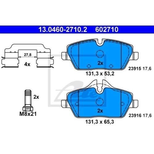 ATE BREMSE BREMSEN BREMSBELÄGE BREMSBELAG KLÖTZE KIT VORNE für BMW E81 118 d