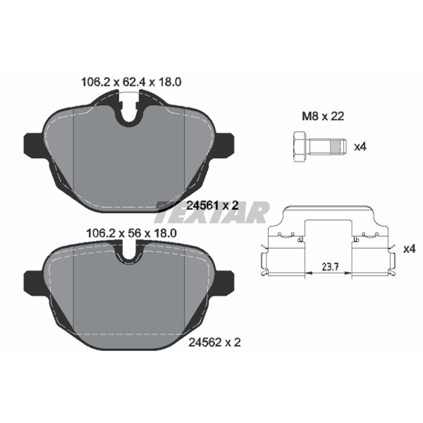 Textar Bremsscheiben Beläge hinten für BMW 5Er F10 F11 F18