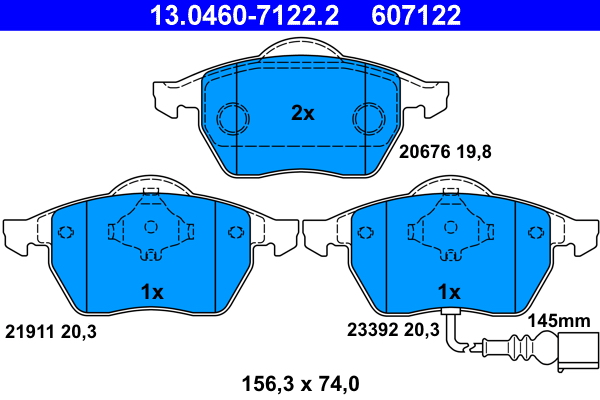 ATE BREMSSCHEIBEN BELÄGE VORNE für VW GOLF 4 BORA+AUDI A3 TT nur 4WD