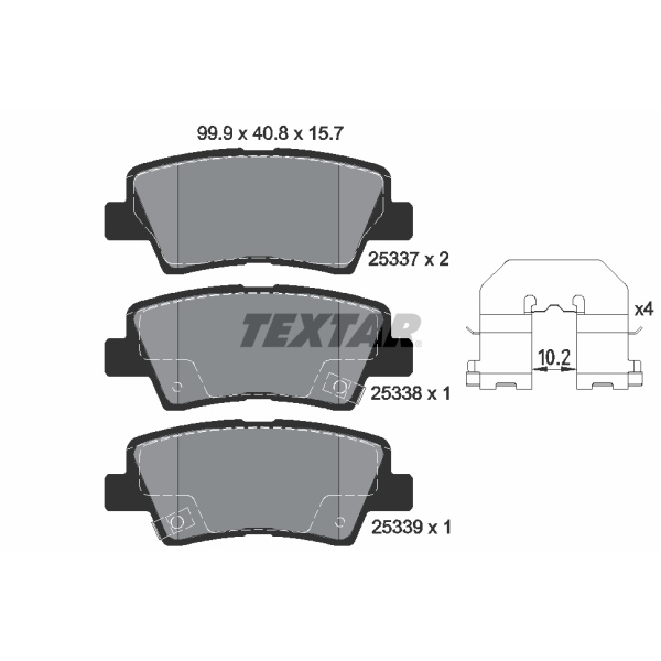 Textar Bremsenset hinten Bremsscheiben Bremsbeläge für HYUNDAI I10