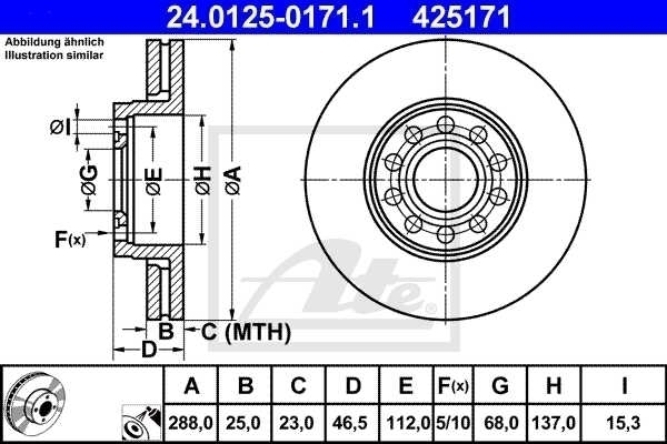 ATE BREMSSCHEIBEN BREMSEN SATZ VORNE HINTEN VW PASSAT 3BG