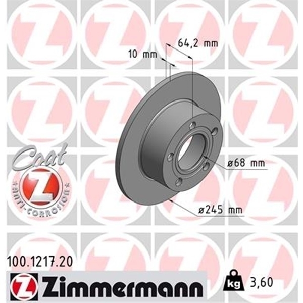 Zimmermann Bremsscheiben Ø245mm Voll Beläge Hinterachse Bremse Vw Passat 3b 3bg