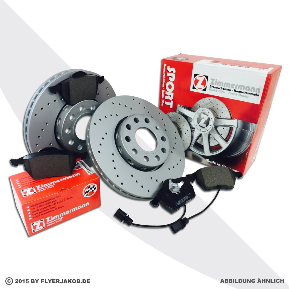 Zimmermann Bremsscheiben 345mm Beläge vorne für VW Golf 6 Scirocco 2.0 R AUDI S3