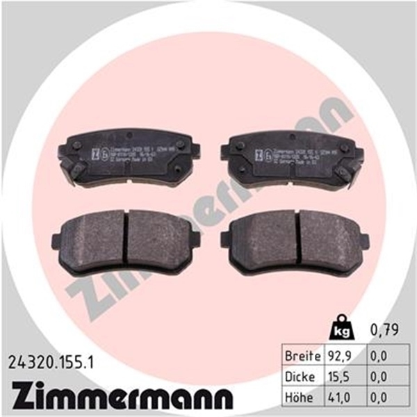ZIMMERMANN BREMSSCHEIBEN + BELÄGE VORNE + HINTEN HYUNDAI i30 [FD] auch Kombi CW