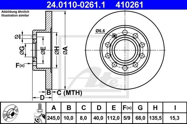 ATE BREMSSCHEIBEN BREMSE BREMSEN BREMSBELÄGE HINTEN AUDI A4 Avant 8E5 B6 1.9 TDI