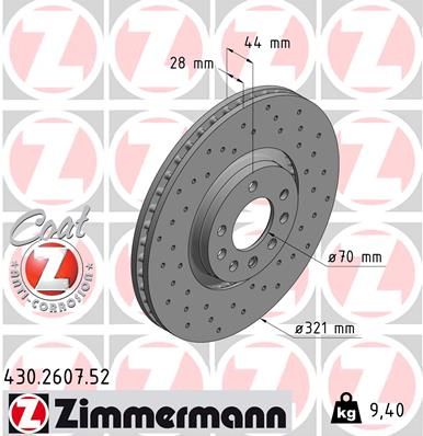 2 X ZIMMERMANN Bremsscheibe Sport Z 430.2607.52