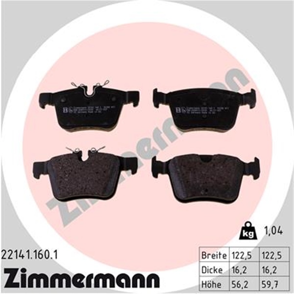 Zimmermann Bremsscheiben Beläge Für Jaguar Xe Xf 2.0 D Ab 2015 hinten