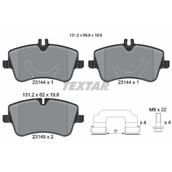 Textar Bremsscheiben + Beläge vorne für MERCEDES C-Klasse W203 S203