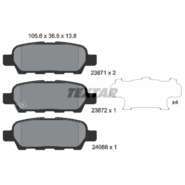 Textar Bremsscheiben Beläge hinten für SUZUKI Grand Vitara Ii 2.4/3.2 Allrad