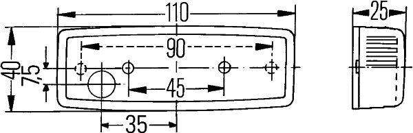 HELLA Positionsleuchte 2PF 006 717-011 12V Halogen glasklar für Mercedes Scania