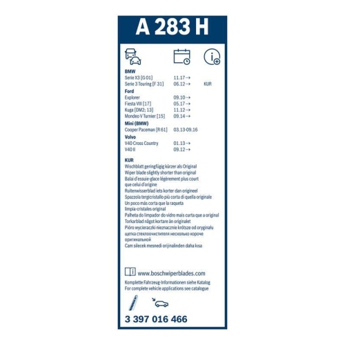 Bosch 3 397 016 466 Wischblatt Hinten für Ford