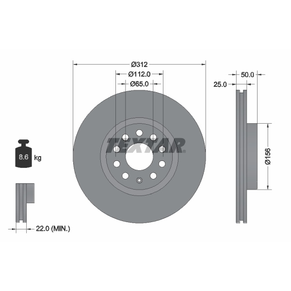 Textar Bremsscheiben 312mm Beläge vorne für VW Golf 5 6 Passat 3C Touran