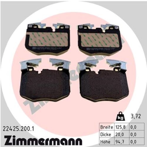 Zimmermann BREMSSCHEIBEN + BELÄGE VORNE für BMW G30 348 mm hochgekohlt