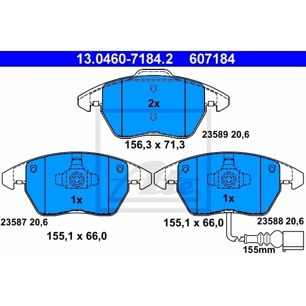 ATE Bremsenset vorne Bremsscheiben + Bremsbeläge für VW Passat Variant 