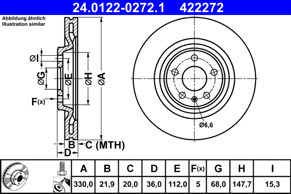 ATE Bremsscheiben 330mmCeramic Beläge hinten für AUDI A4 [B8]S4 A5 Q5 Quattro
