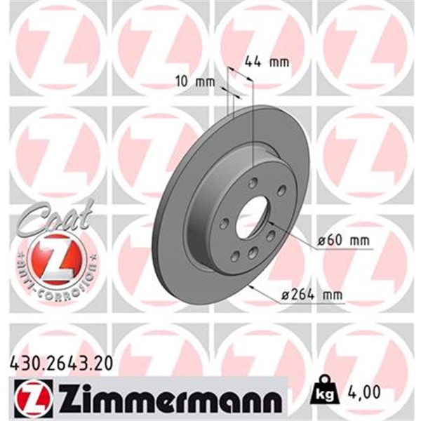 Zimmermann Bremsscheiben + Beläge hinten für OPEL Astra K 1.4 Automatik