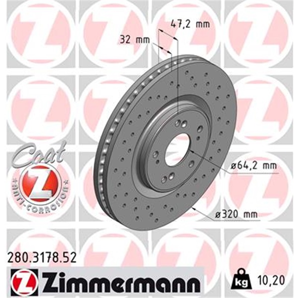 Zimmermann Sport Bremsscheiben + Beläge für HONDA Accord Viii vorne