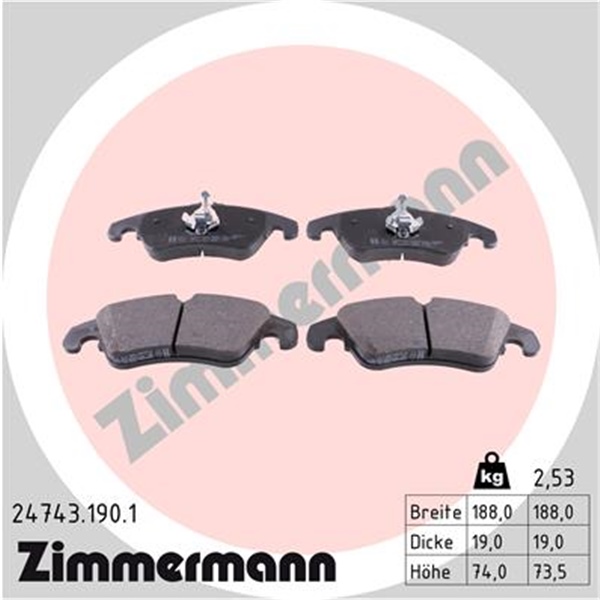 Zimmermann Sport Bremsscheiben + Beläge vorne für AUDI A4 3.2 Fsi S-Line Quattro