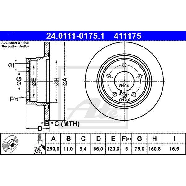ATE Bremsscheiben Beläge Wk hinten für BMW 118I Advantage 5-Türig Automatik