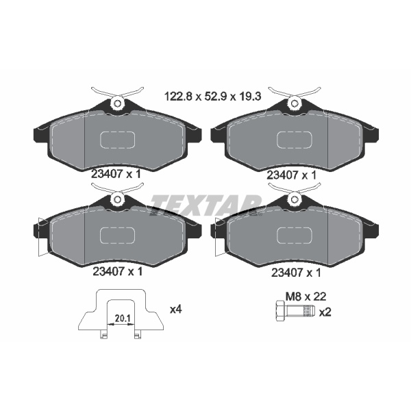 Textar Bremsenset vorne Bremsscheiben Bremsbeläge für CITROËN C3