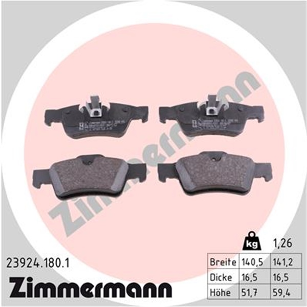 Zimmermann Bremsen Kit Bremsscheiben + Bremsbeläge für MERCEDES M-Klasse W164