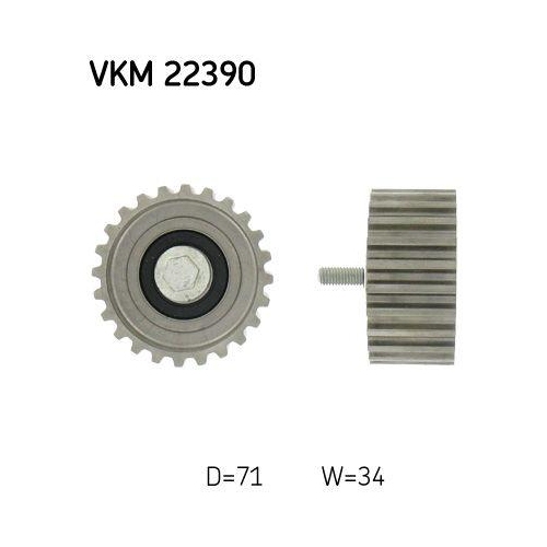 Skf VKM 22390 Umlenk /führungsrolle Zahnriemen Links Oben für Fiat Iveco