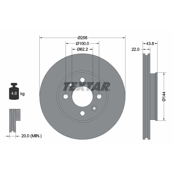 Textar Bremsscheiben 256Mm + Beläge vorne Für Kia Rio 3 4 + Hyundai Accent 4
