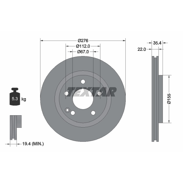 Textar Bremsscheiben 276mm Beläge vorne für MERCEDES A-Klasse W168 Nur A190 A210