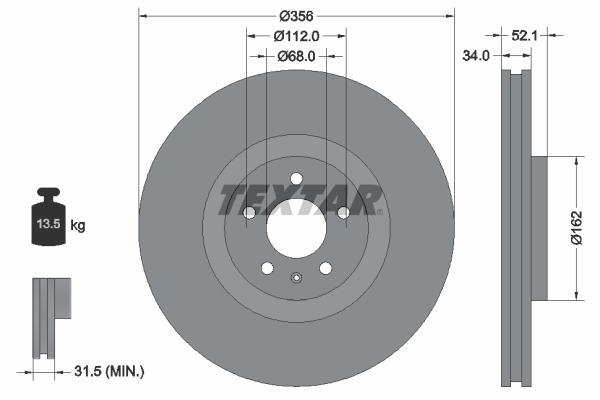 Textar BREMSSCHEIBEN 356mm + BELÄGE VORNE für AUDI A6 A7 4G C7 + A8 4H