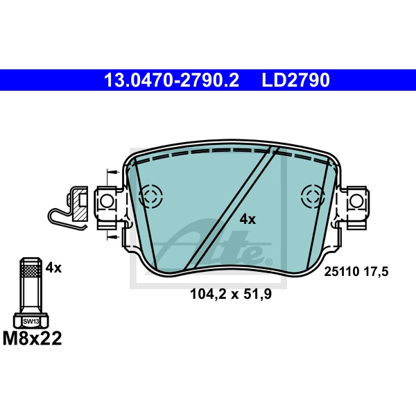 ATE Powerdisc scheiben Ceramic beläge vorne hinten für SKODA Octavia Combi Rs