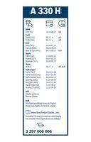 Bosch 3 397 008 006 Wischblatt Hinten für Skoda VW