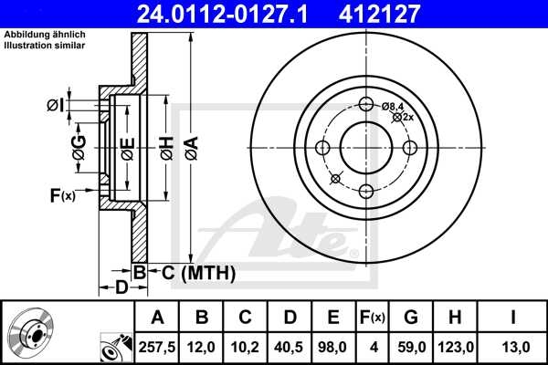 ATE Bremsen Bremsscheiben Beläge vorne für FIAT Panda 312 319