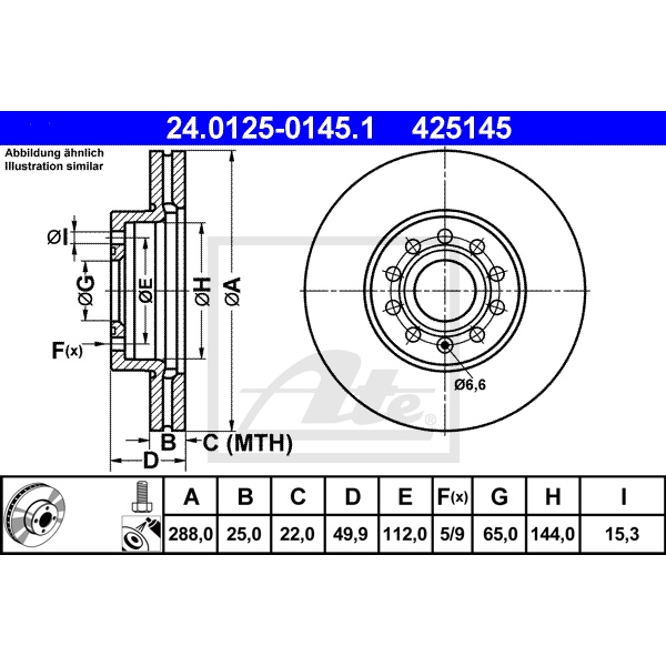 ATE Bremsenset vorne + hinten Bremsscheiben + Bremsbeläge für VW Touran 