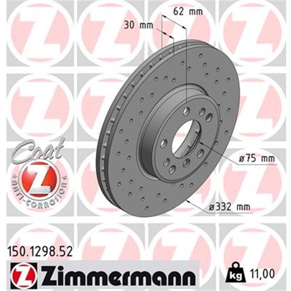 Zimmermann Bremsenset vorne Sport Bremsscheiben + Bremsbeläge für BMW X3 E83