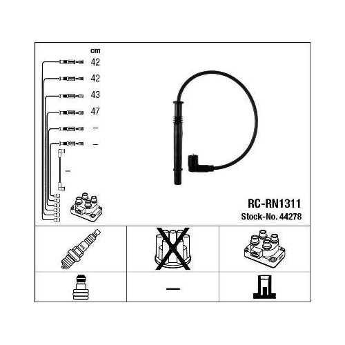 Ngk 44278 Zündleitungssatz für Nissan Renault