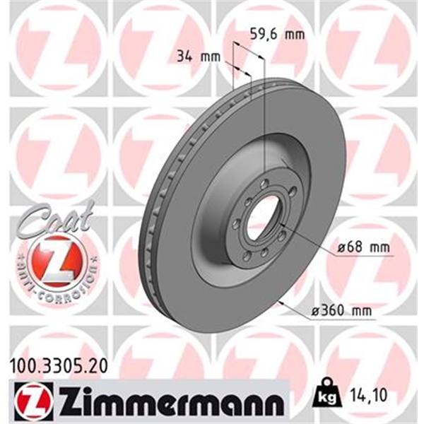 Zimmermann Bremsen Kit Bremsscheiben  Beläge für AUDI A8 2.5/3.3Tdiquattro vorne