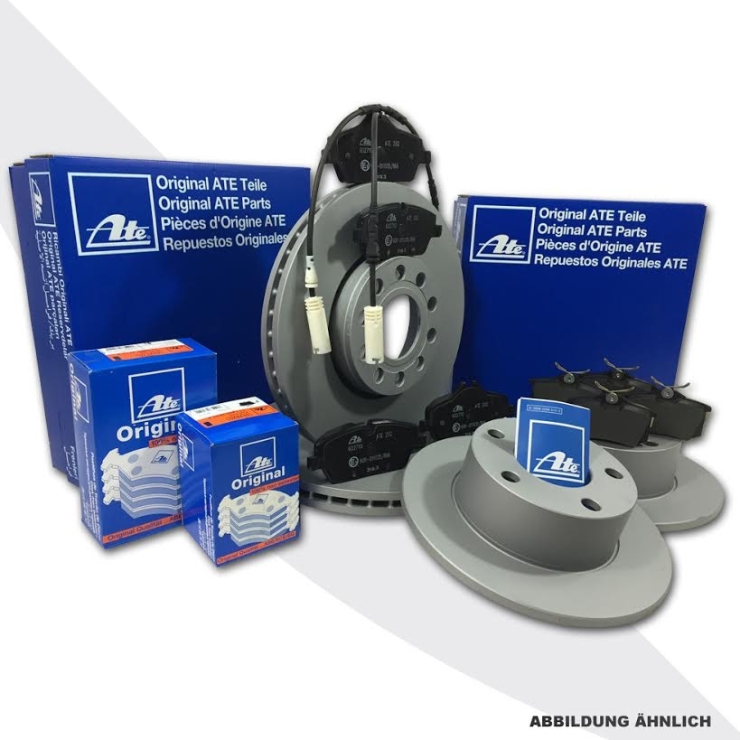 ATE Bremsscheiben + Beläge vorne + hinten für MERCEDES E-Klasse W212 S212