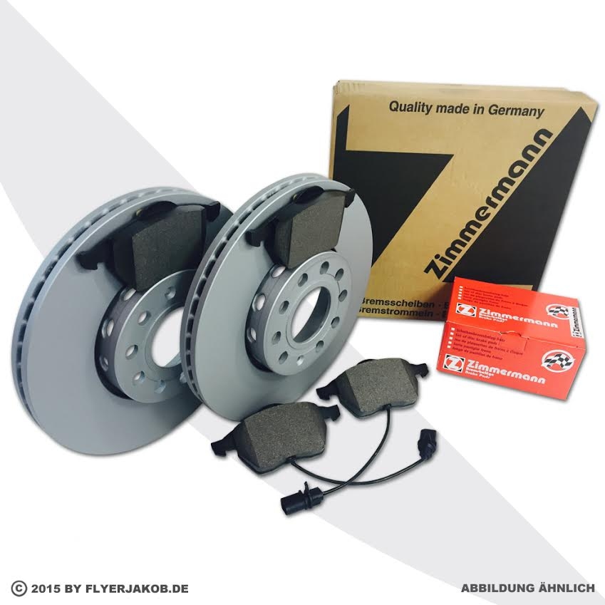 Zimmermann Bremsen Set 2 Bremsscheiben 4 Bremsbeläge vorne Audi A3 8L1