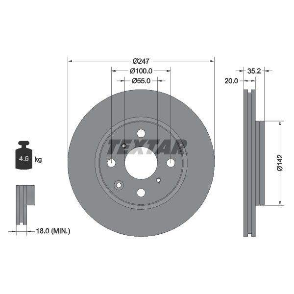 Textar Bremsscheiben Beläge vorne für PEUGEOT 108 1.0 Vti Allure Euro 6 5-Türig