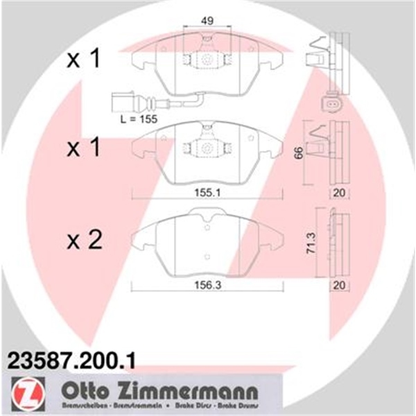 ORIGINAL ZIMMERMANN BREMSEN SET 2 BREMSSCHEIBEN + 4 BREMSBELÄGE VORNE VW Beetle